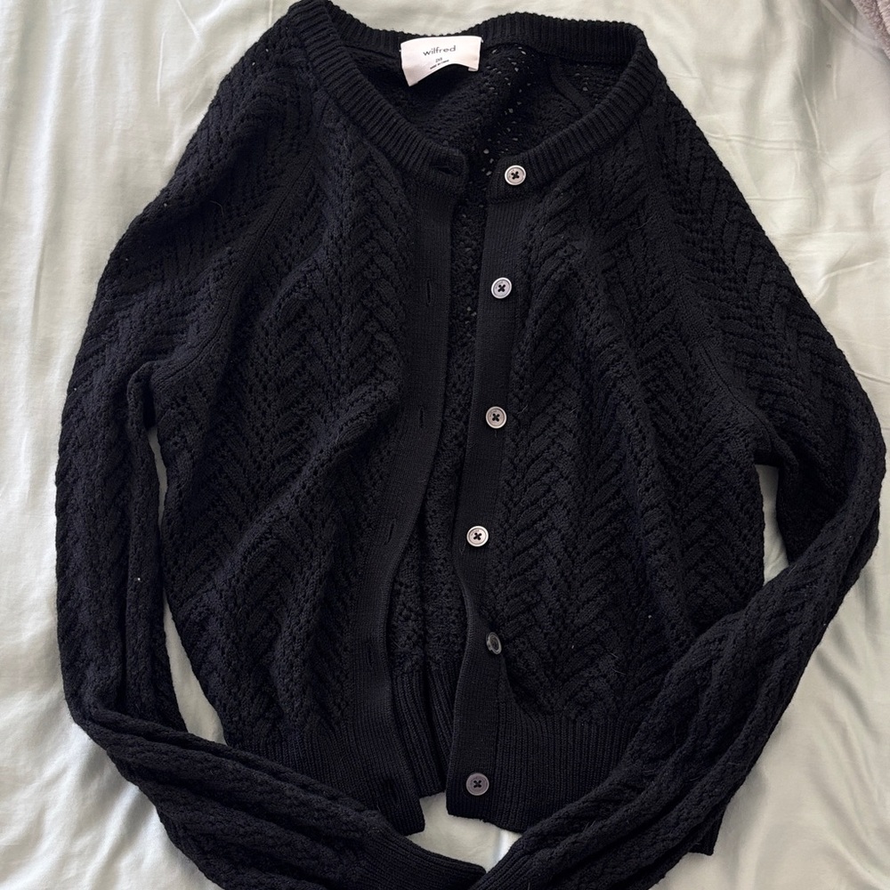 Aritzia Black Knit Cardigan Sweater